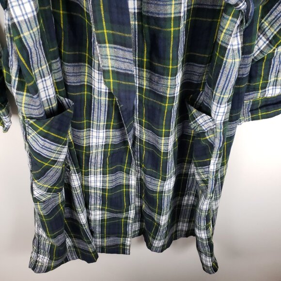 LL Bean Mens XL Gordon Dress Tartan Cotton Flannel Bath Robe Lounge Plaid Cabin - Picture 4 of 7